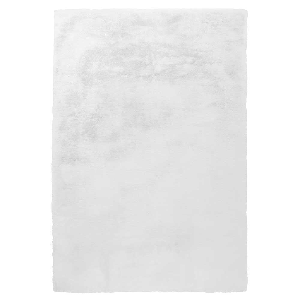 Doncosmo Teppich aus Kunstfell Weiß