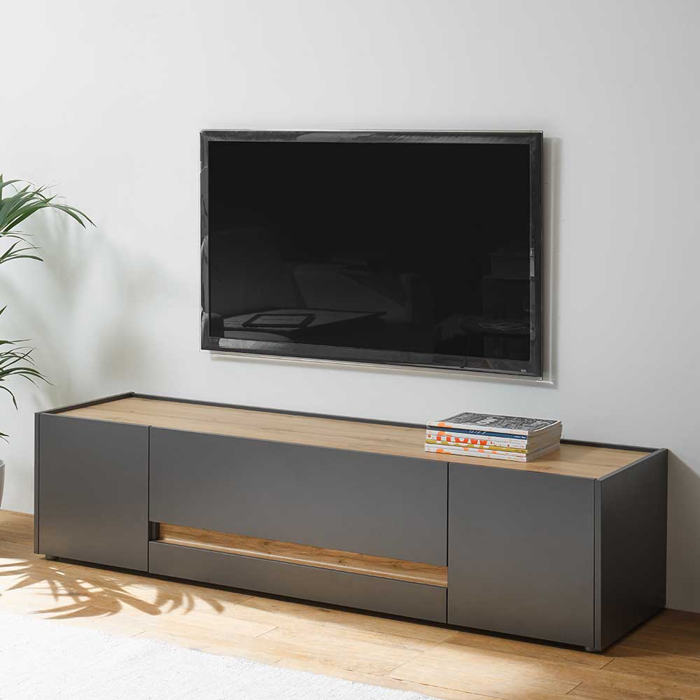 Brandolf TV Board in Anthrazit und Wildeiche Optik 170 cm breit