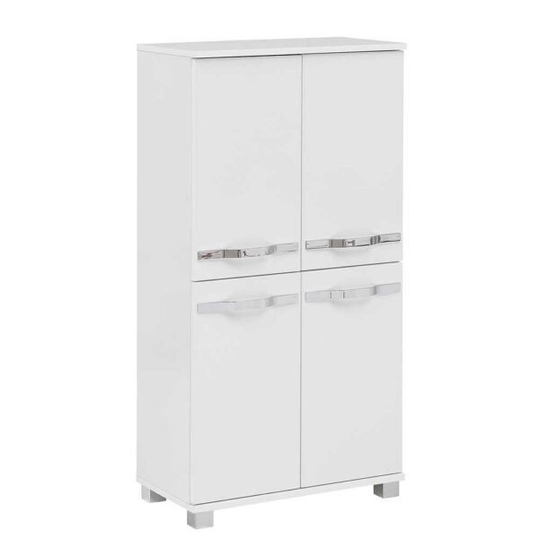Basilicana Bad Highboard in Weiß 4 türig