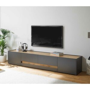 Brandolf TV Lowboard in Anthrazit und Wildeiche Optik 220 cm breit