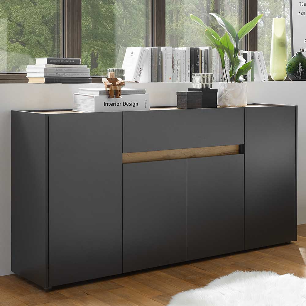 Brandolf Modernes Sideboard in Anthrazit und Wiöldeiche Optik 170 cm breit