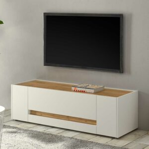 Brandolf TV Unterschrank in Weiß und Wildeiche Optik 140 cm breit