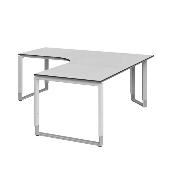 Spirinha Höhenverstellbarer Schreibtisch in L- Form Weiß