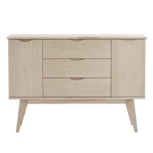 TopDesign Wohnzimmer Sideboard in Eiche White Wash 85 cm hoch