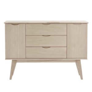 TopDesign Wohnzimmer Sideboard in Eiche White Wash 85 cm hoch