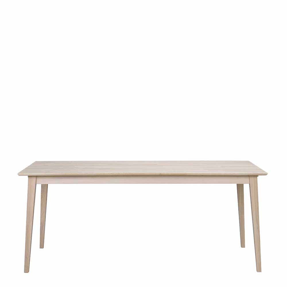 TopDesign Esstisch in White Wash Optik Eiche massiv