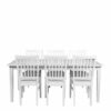 TopDesign Esstisch mit Stühlen in Weiß im skandinavischen Landhausstil (siebenteilig)