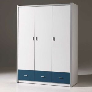 4Home Kleiderschrank mit blauen Schubladen Blau