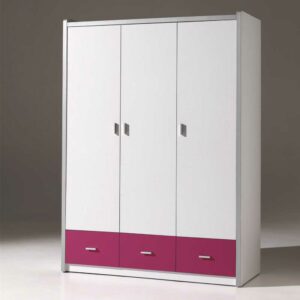 4Home Kleiderschrank in Weiß-Pink Mädchen