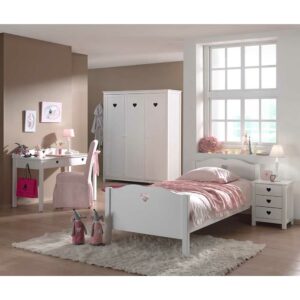 4Home Jugendzimmermöbel Set für Mädchen Weiß (vierteilig)