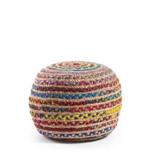 4Home Pouf aus Geflecht in Bunt