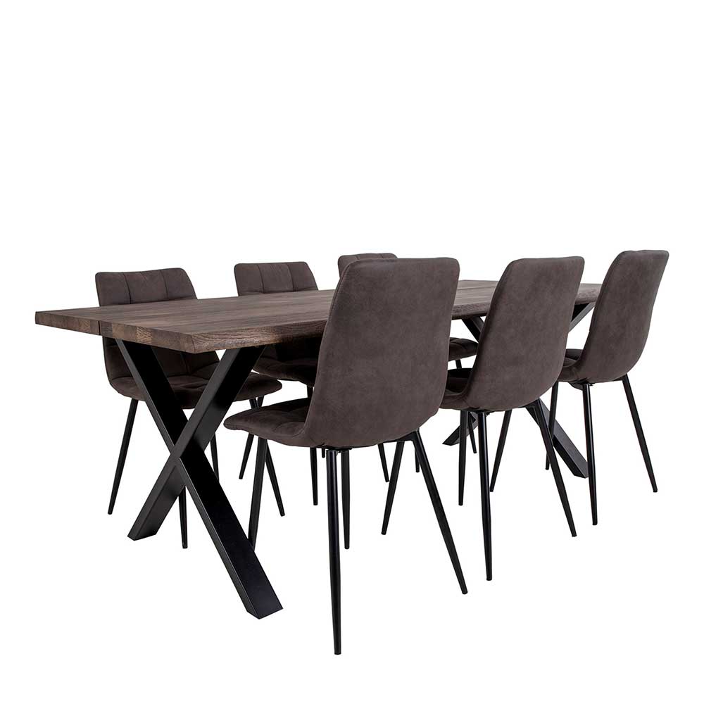 4Home Esszimmer Sitzgruppe im Loft Design 200 cm Tisch (siebenteilig)
