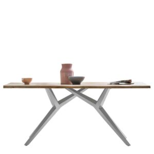 Möbel Exclusive Tisch aus Akazie Massivholz und Eisen modern