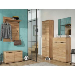 Möbel Exclusive Garderobenkombination in Wildeichefarben modern (fünfteilig)