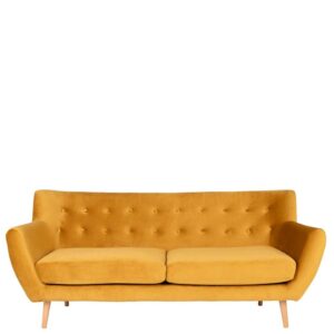 4Home Gelbe Couch mit drei Sitzplätzen Skandi Design