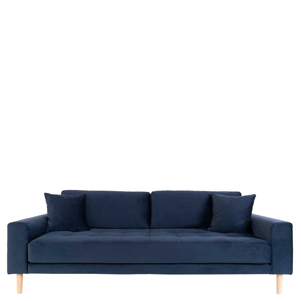 4Home Einzelsofa Dunkelblauer Samtbezug Skandi Design