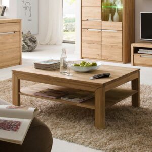 Nature Dream Couchtisch aus Wildeiche Massivholz mit Ablage