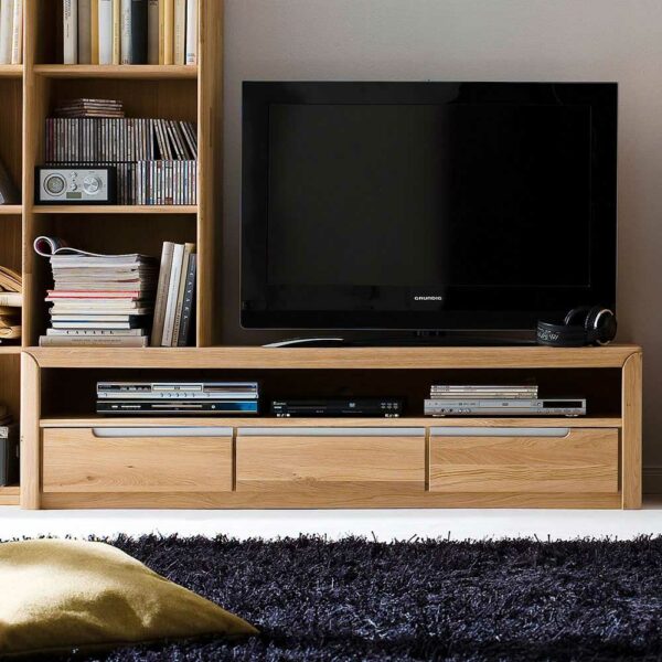 Nature Dream TV Lowboard aus Wildeiche Bianco modern