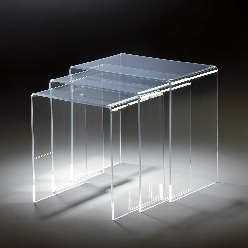 TopDesign Beistelltisch Set aus Acrylglas modern (dreiteilig)