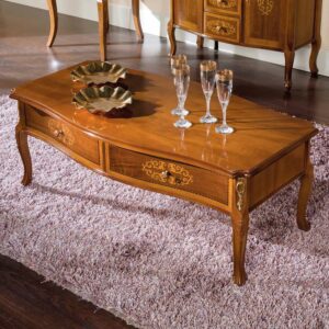 Basilicana Barock Couchtisch Nussbaum furniert 60 cm tief