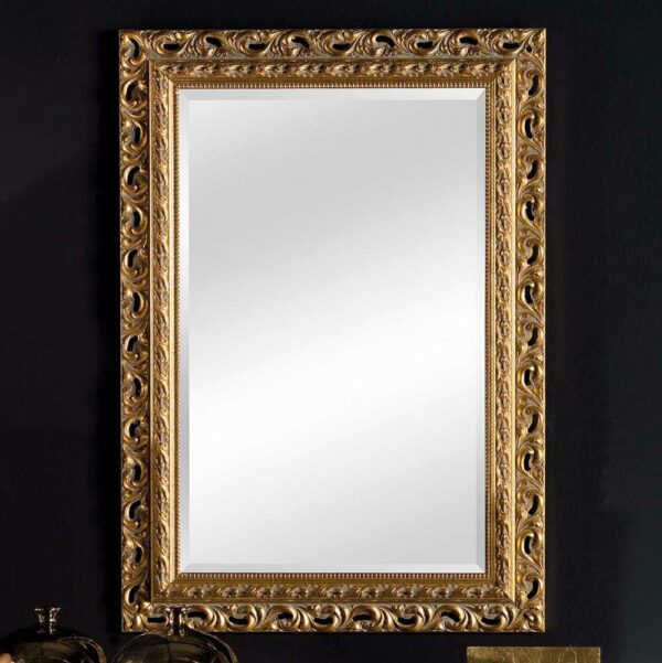 Basilicana Barock Design Wandspiegel in Goldfarben verziert 80 cm