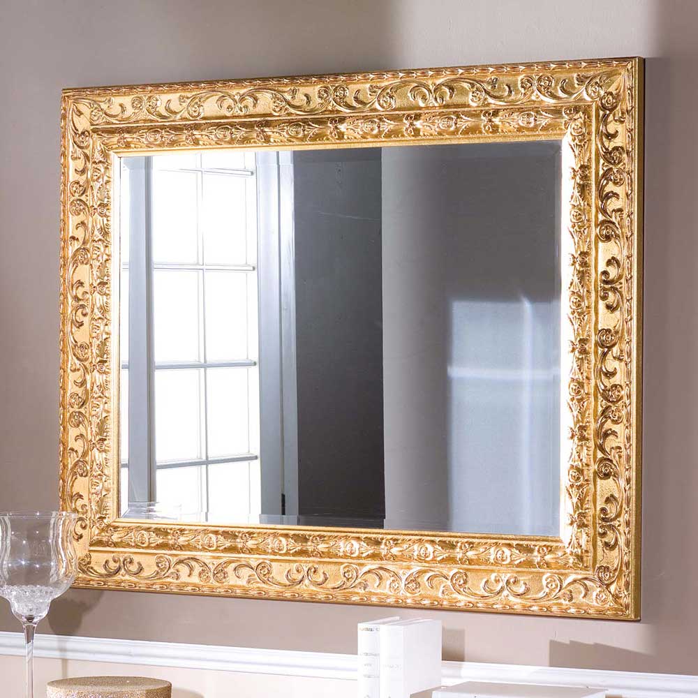 Basilicana Barock Design Spiegel in Goldfarben 110 cm breit
