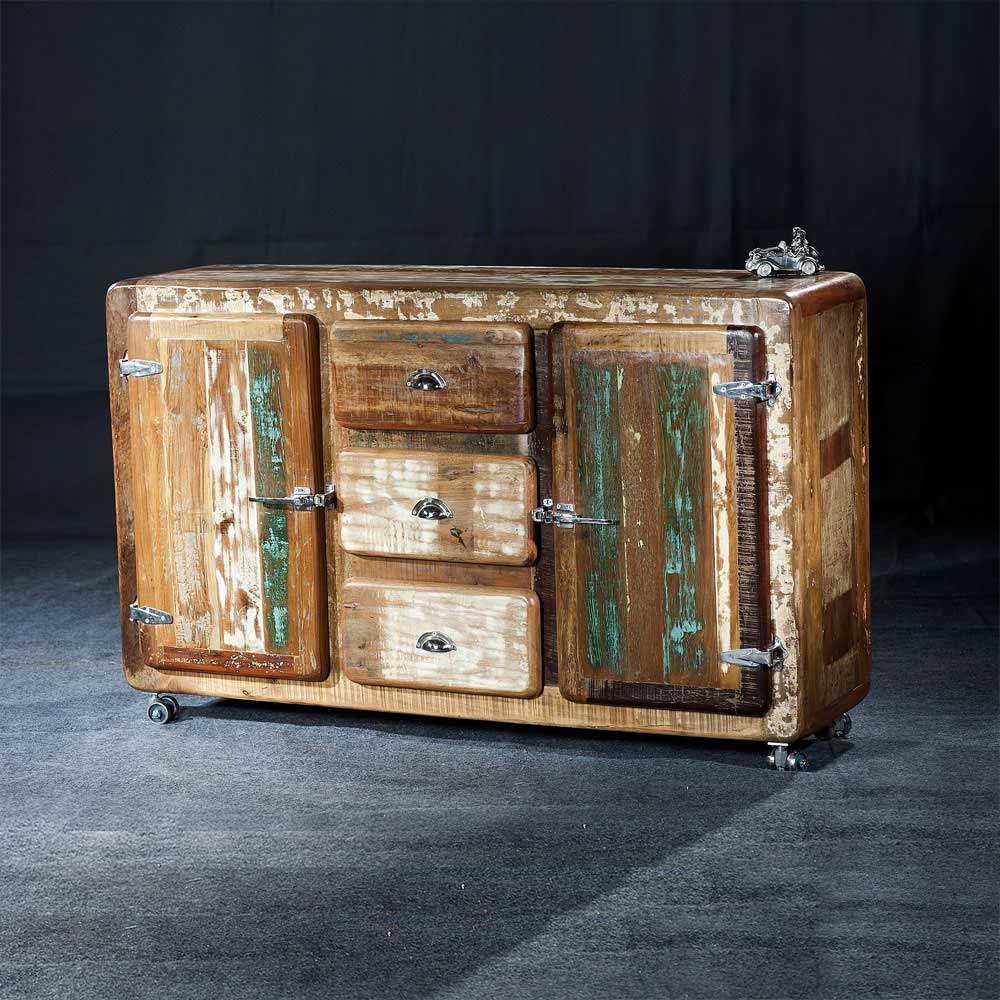 Möbel Exclusive Esszimmer Sideboard aus Massivholz Shabby Chic