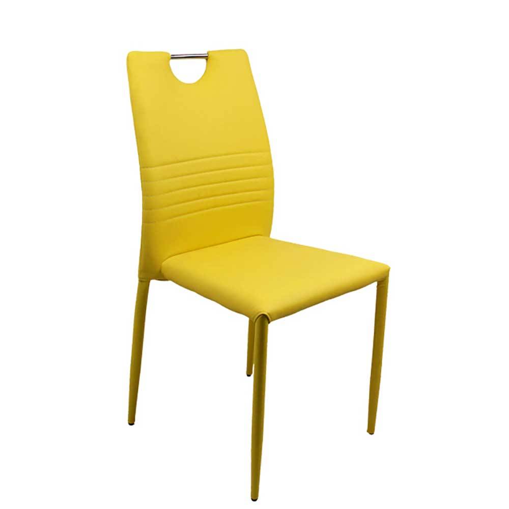 Brandolf Stapelbare Stühle Kunstleder Gelb modernes Design (4er Set)