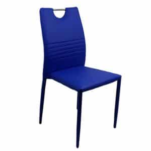 Brandolf Blaue Kunstlederstühle stapelbar Griff in der Rückenlehne (4er Set)