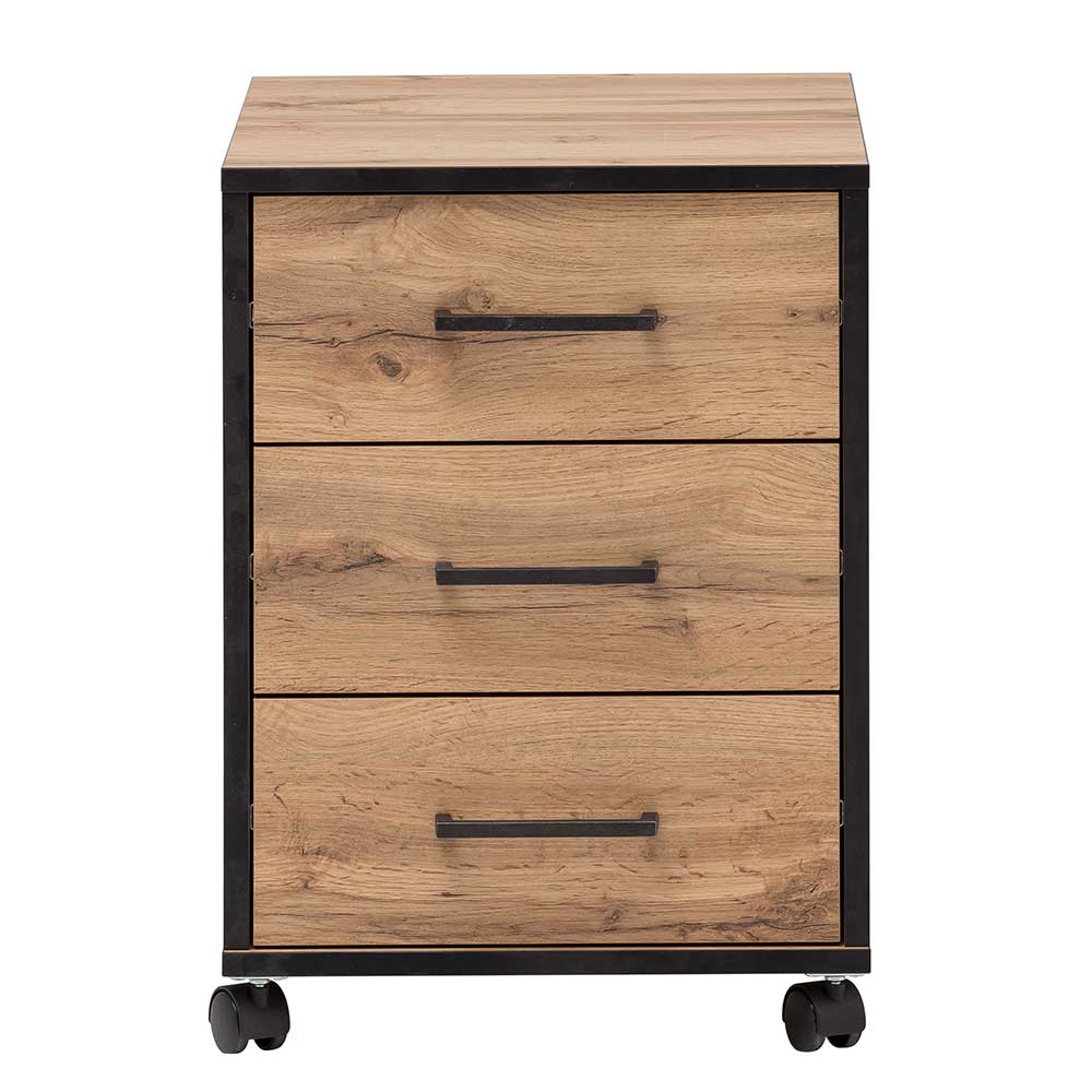 Basilicana Schreibtischrollcontainer mit drei Schubladen 57 cm hoch