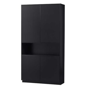 Basilicana Wohnzimmerschrank modern 4 türig Schwarz