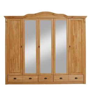 Life Meubles Schlafzimmerschrank aus Kiefer Massivholz Spiegeltüren