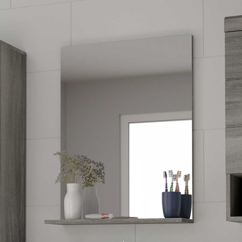Möbel4Life Badspiegel mit Ablage in Holzoptik Rauchgrau 60 cm breit