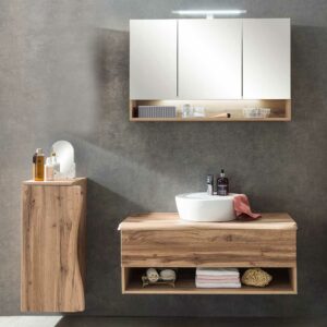 Star Möbel Badmöbel mit Baumkante NB im Landhausstil Made in Germany (dreiteilig)