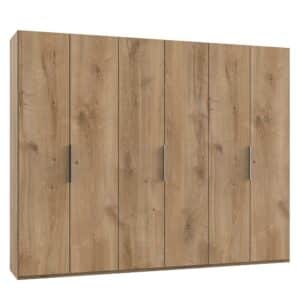 Star Möbel Kleiderschrank mit 6 Türen in Plankeneiche Holzoptik 300 cm breit