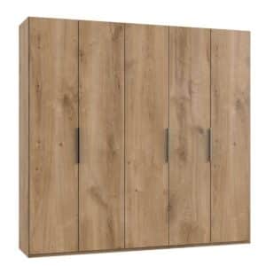 Star Möbel Kleiderschrank mit 5 Türen in Plankeneiche Holzoptik 250 cm breit