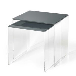 TopDesign Beistelltisch Set aus Acrylglas Dunkelgrau (zweiteilig)