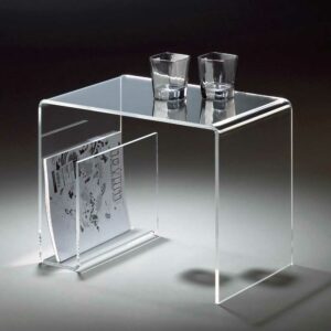 TopDesign Sofatisch mit Zeitungsablage Acrylglas