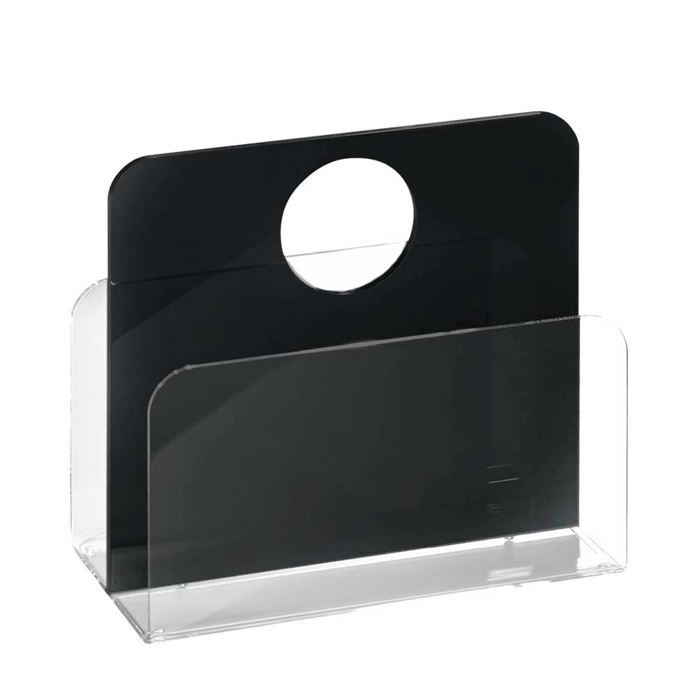 TopDesign Zeitungskorb in Schwarz Acrylglas