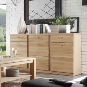 Nature Dream Wohnzimmer Sideboard aus Wildeiche Bianco 3 türig