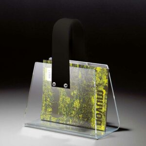 TopDesign Zeitungshalter aus Acrylglas Weiß Tasche