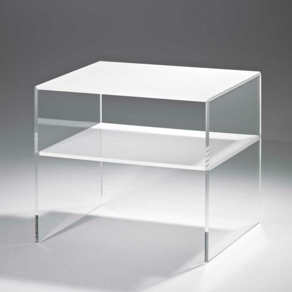 TopDesign Sofa Beistelltisch aus Acrylglas Weiß