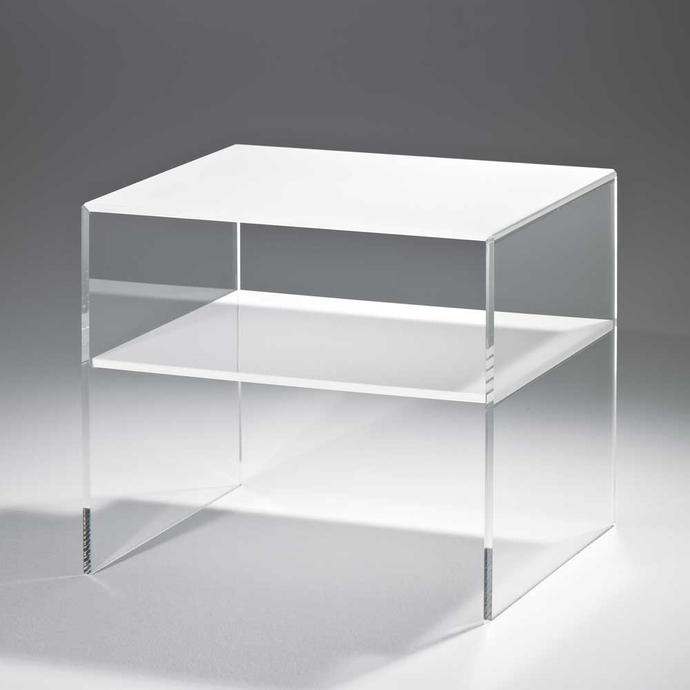 TopDesign Sofa Beistelltisch aus Acrylglas Weiß