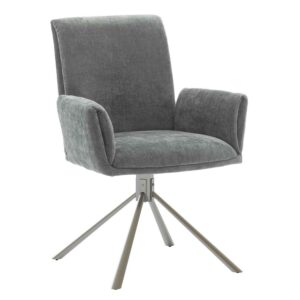 TopDesign Drehbare Esstisch Stühle in Grau Chenillegewebe modern (2er Set)