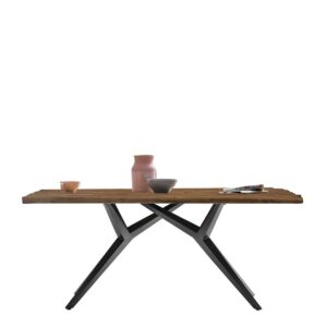 Möbel Exclusive Designeresstisch aus Recyclingholz und Metall Industry und Loft Stil