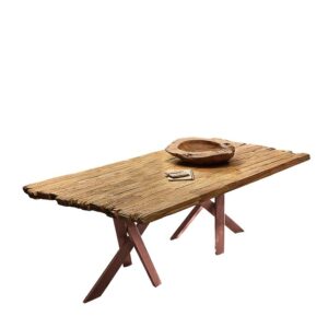 Möbel Exclusive Altholztisch mit Metall Sechsfußgestell Industry und Loft Stil