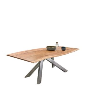 Möbel Exclusive Holztischmassiv mit Baumkanten Akazie Massivholz und Metall