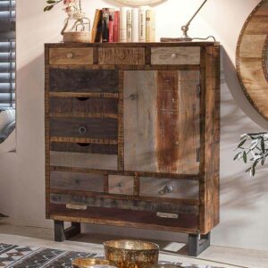 Life Meubles Brotschrank in Braun Mangobaum Recyclingholz