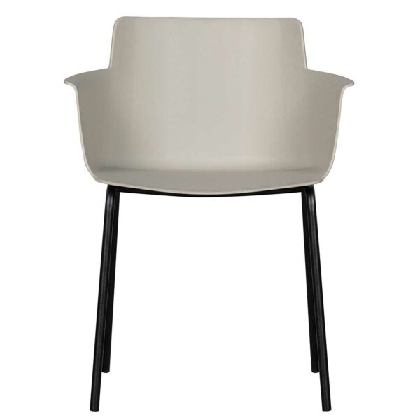 Basilicana Outdoor Stühle aus Kunststoff und Metall Hellgrau und Schwarz (4er Set)