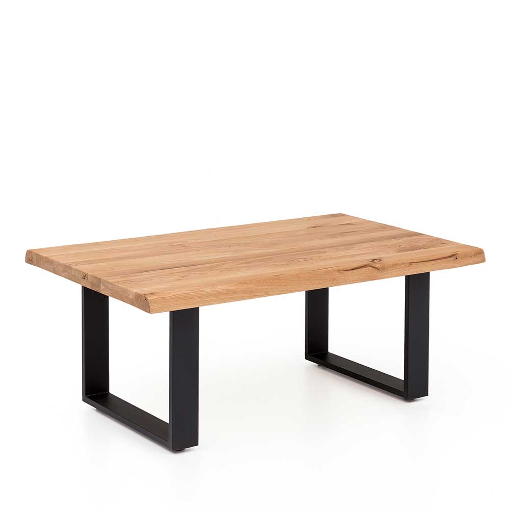 Massivio Sofa Tisch modern im Industry und Loft Stil natürlicher Baumkante